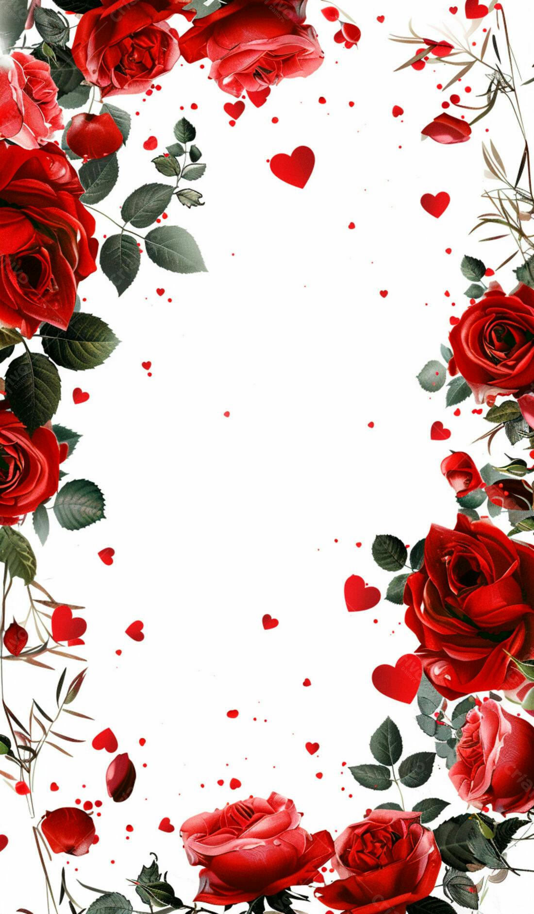 Moldura Rosas Vermelhas Dia dos Namorados