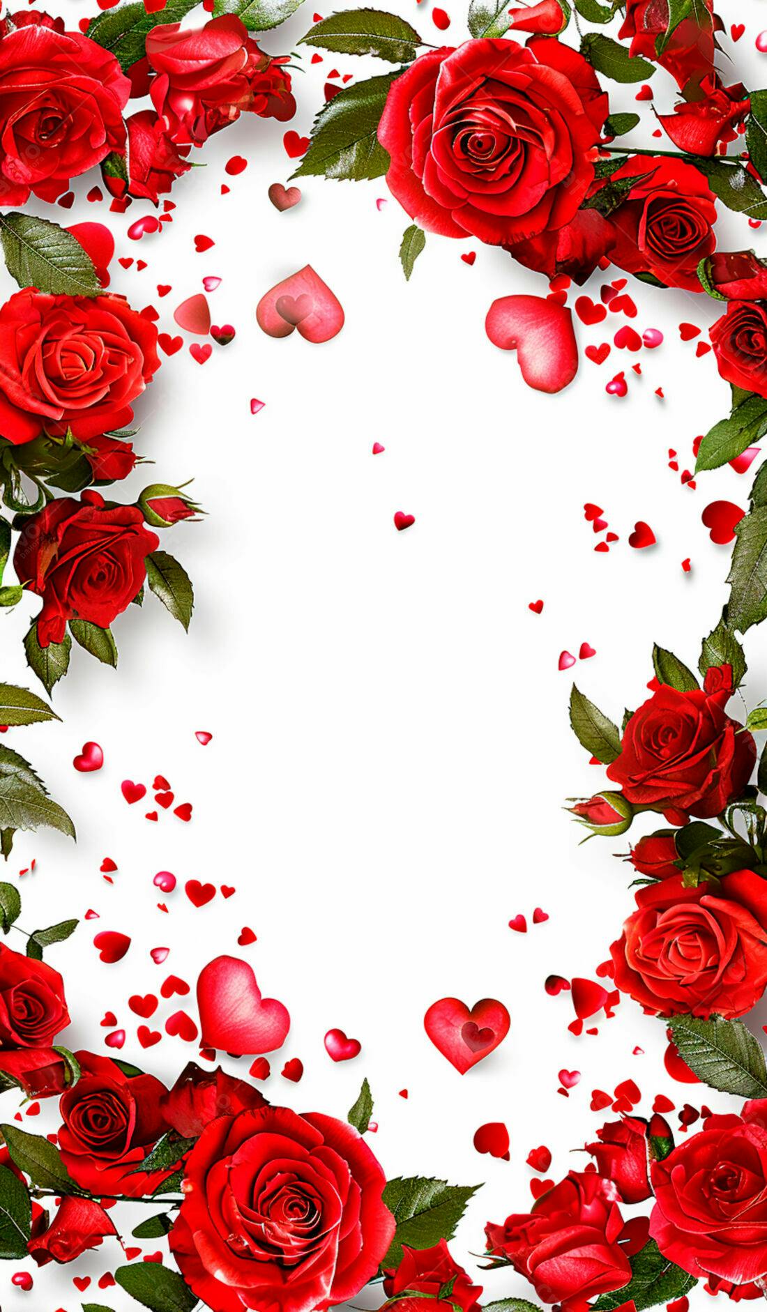 Moldura Rosas Vermelhas Dia dos Namorados