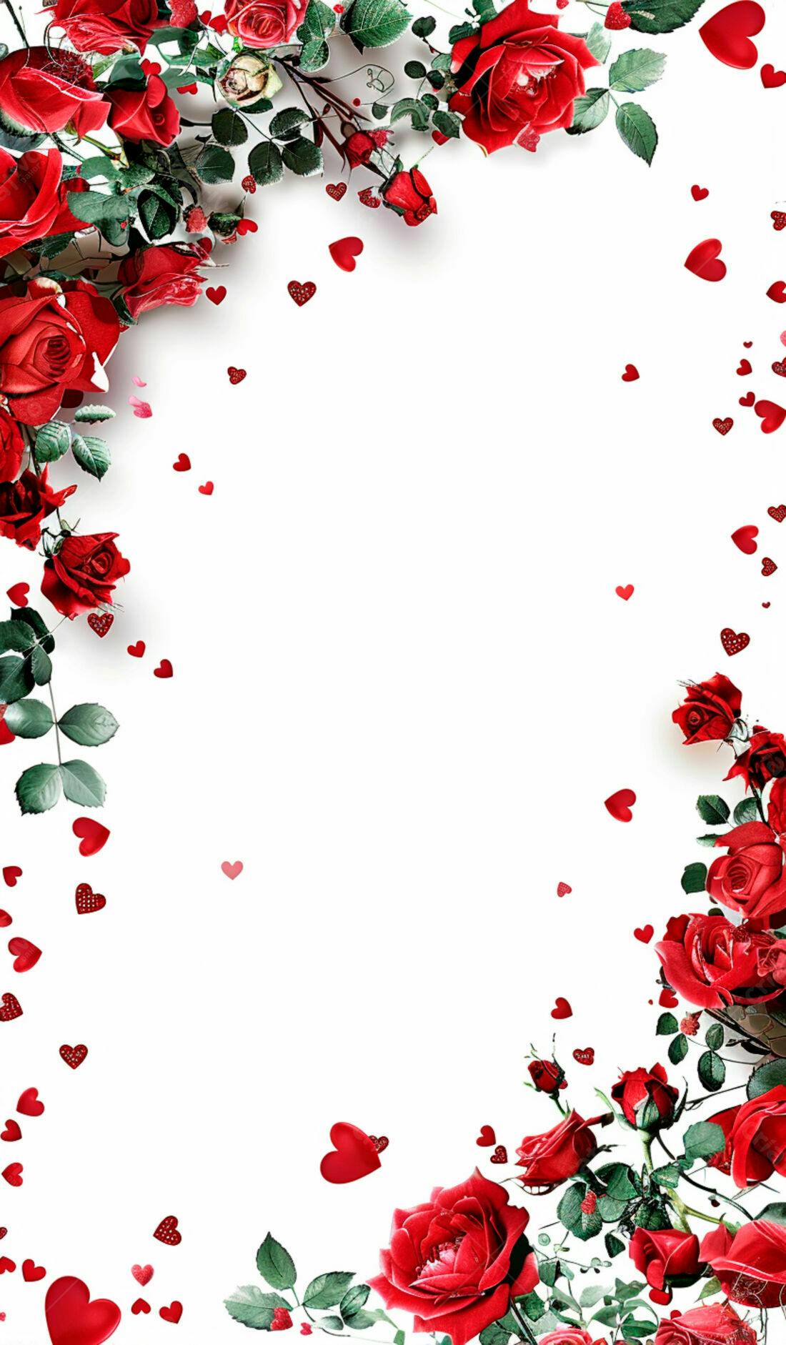 Moldura Rosas Vermelhas Dia dos Namorados