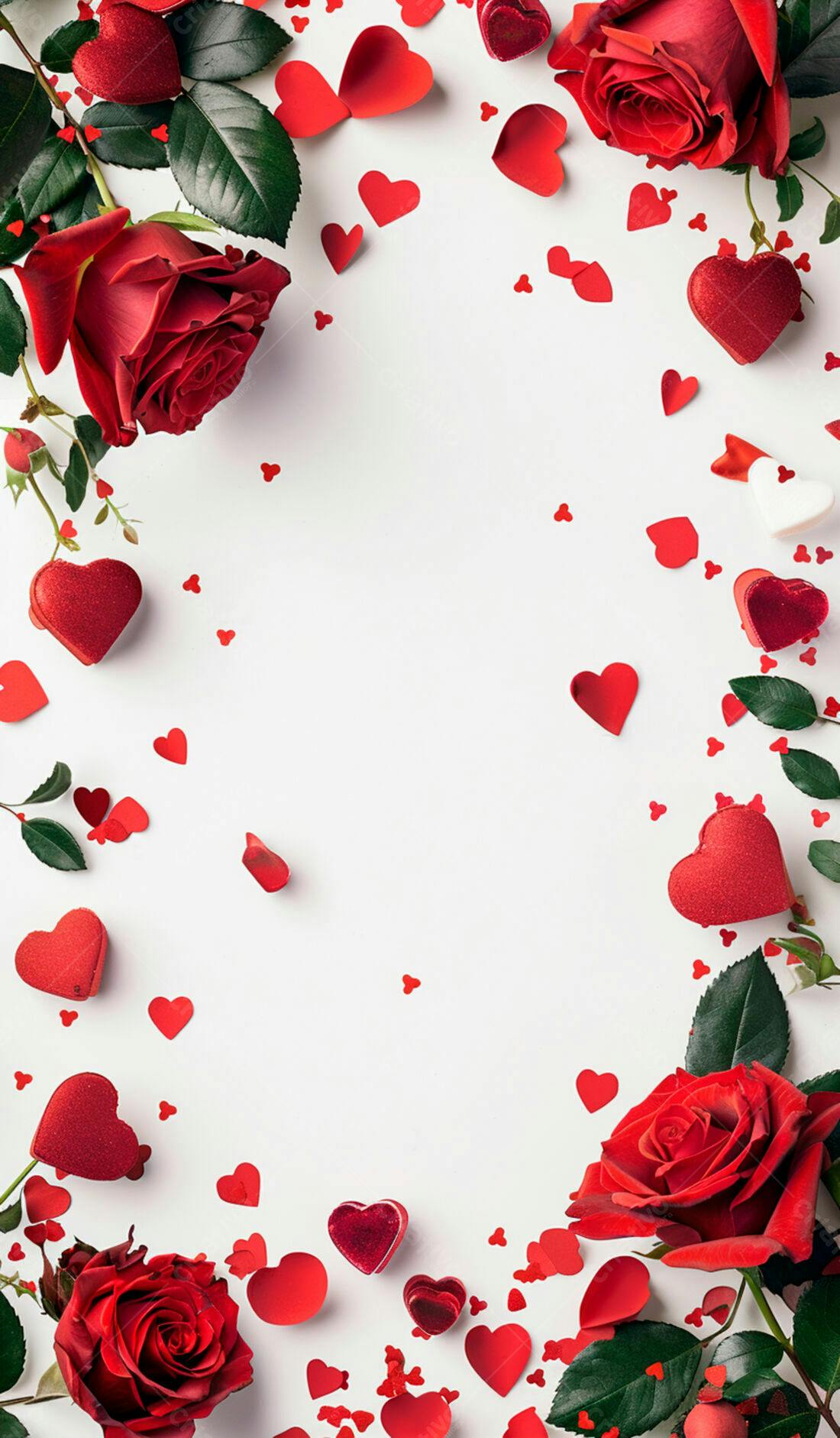 Rosas vermelhas corações Dia dos Namorados
