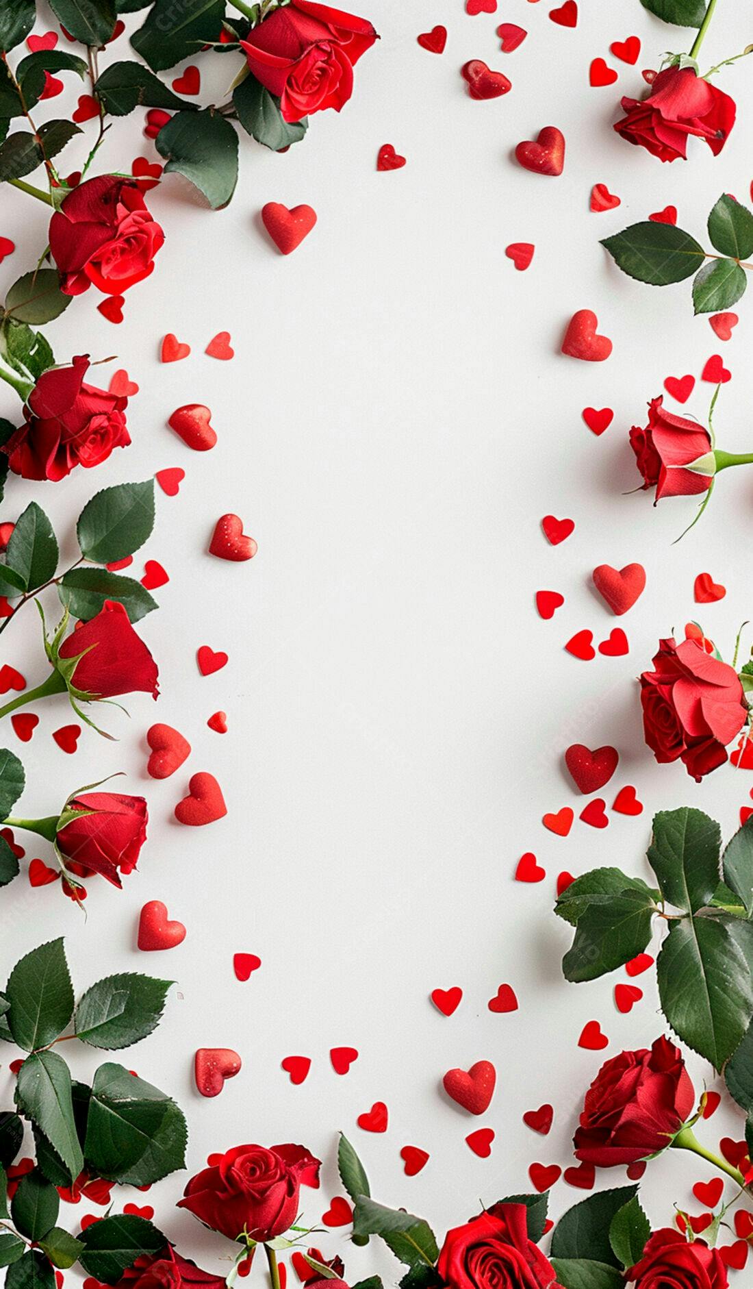 Rosas vermelhas corações Dia dos Namorados