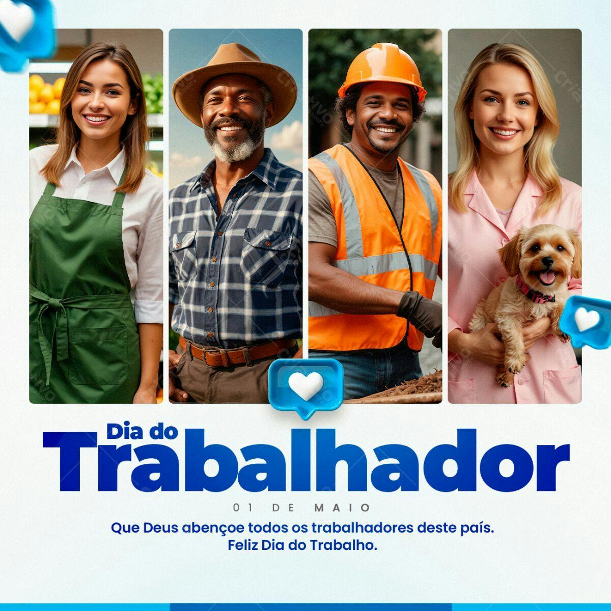 Postagem Dia do Trabalhador PSD Editável