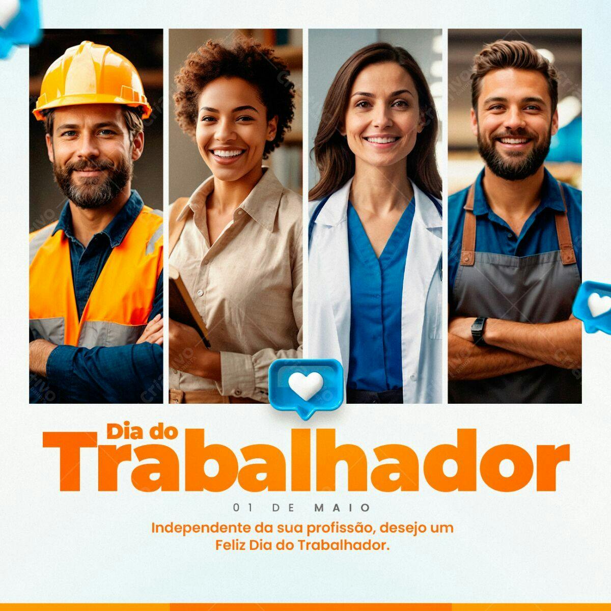 Postagem Dia do Trabalhador PSD Editável