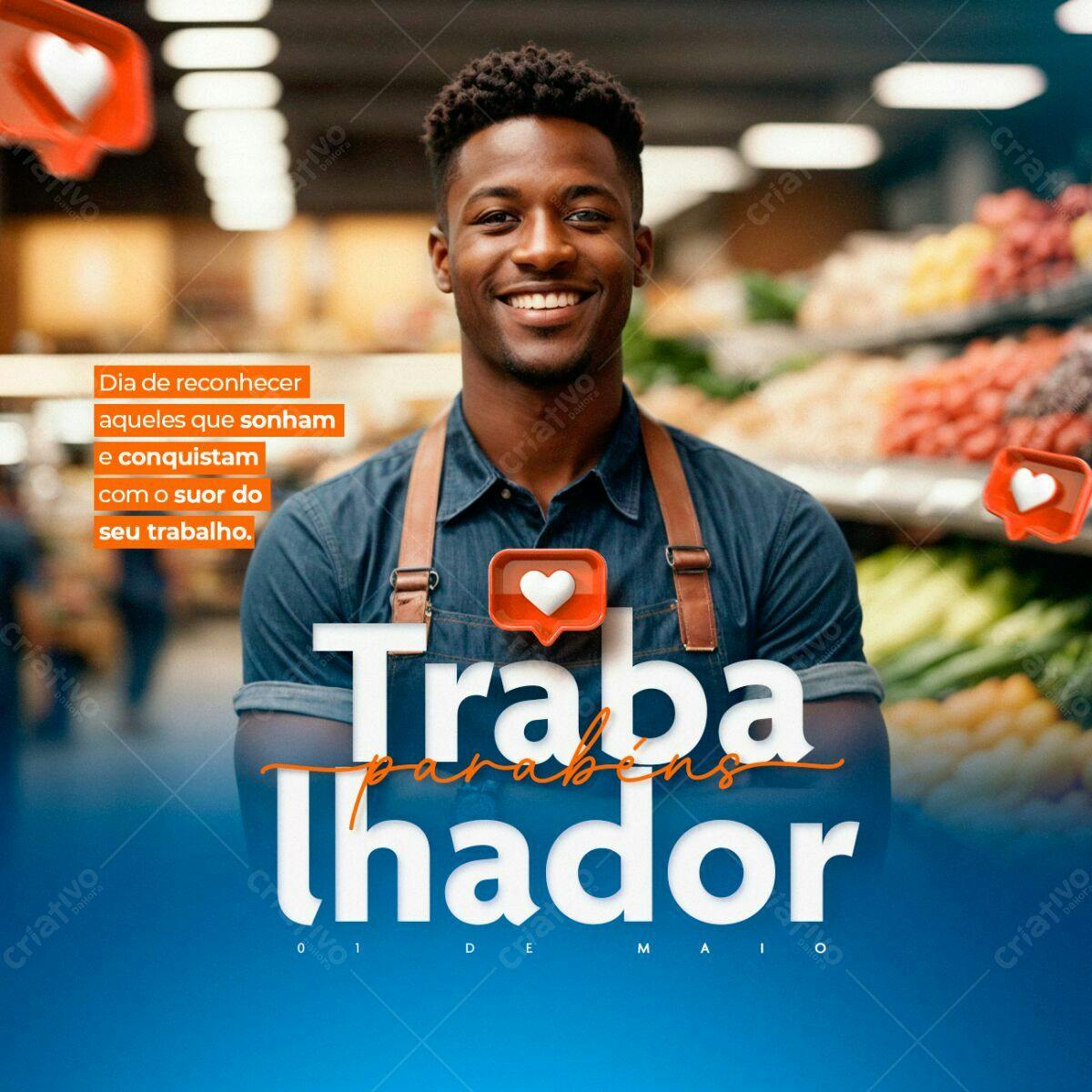 Postagem Dia do Trabalhador PSD Editável