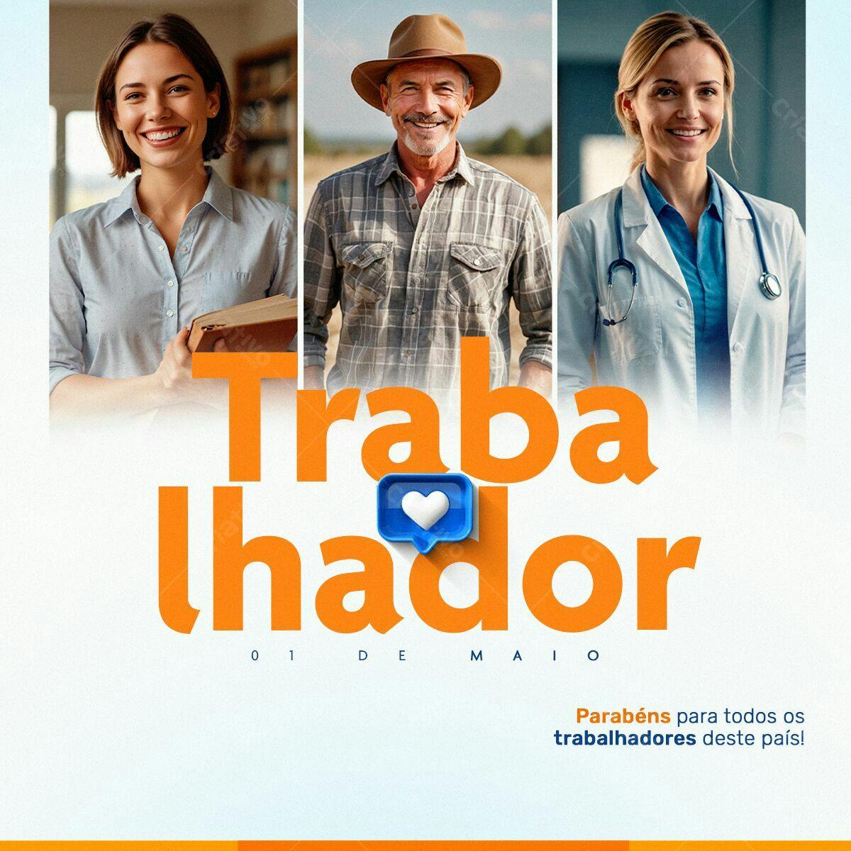 Postagem Dia do Trabalhador PSD Editável