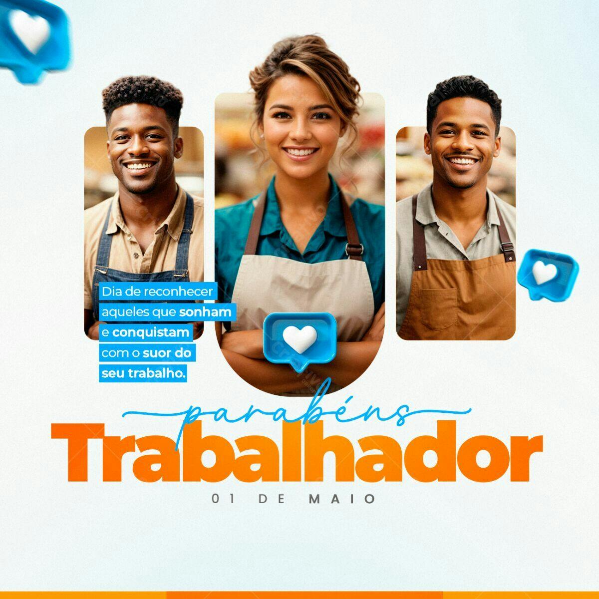 Postagem Dia do Trabalhador PSD Editável