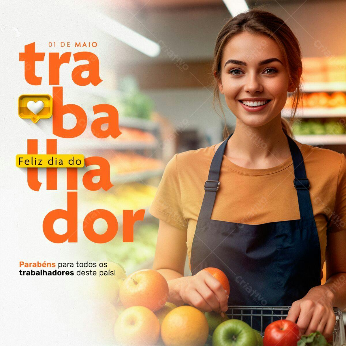 Postagem Dia do Trabalhador PSD Editável