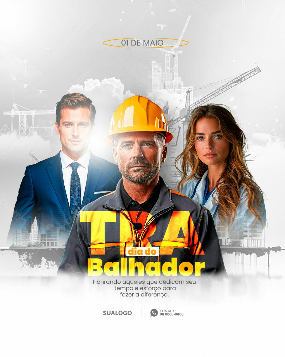 Flyer Dia do Trabalhador PSD Editável