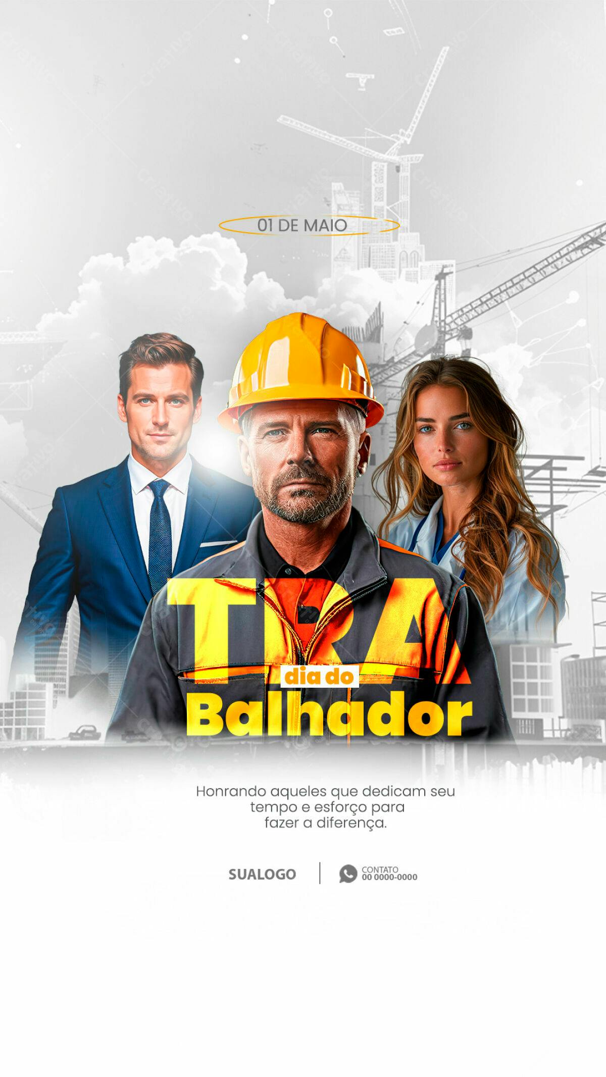 Flyer Dia do Trabalhador PSD Editável