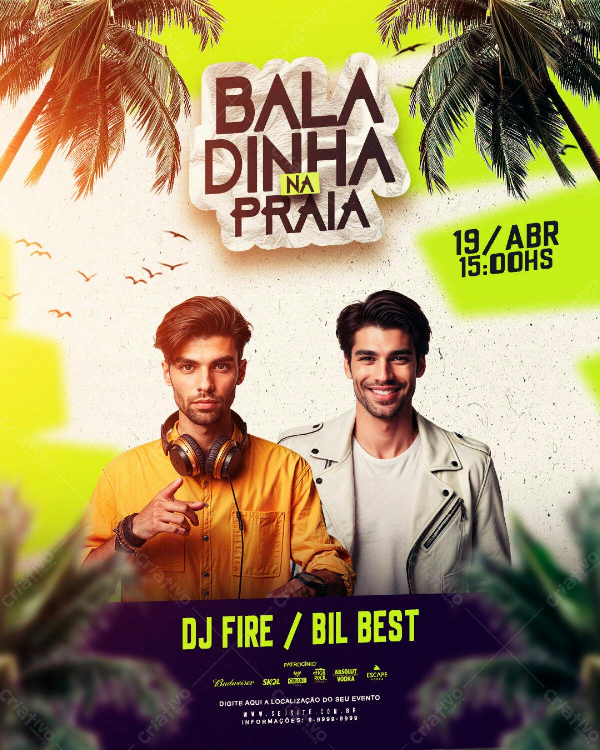 Flyer Festa na Praia PSD Editável
