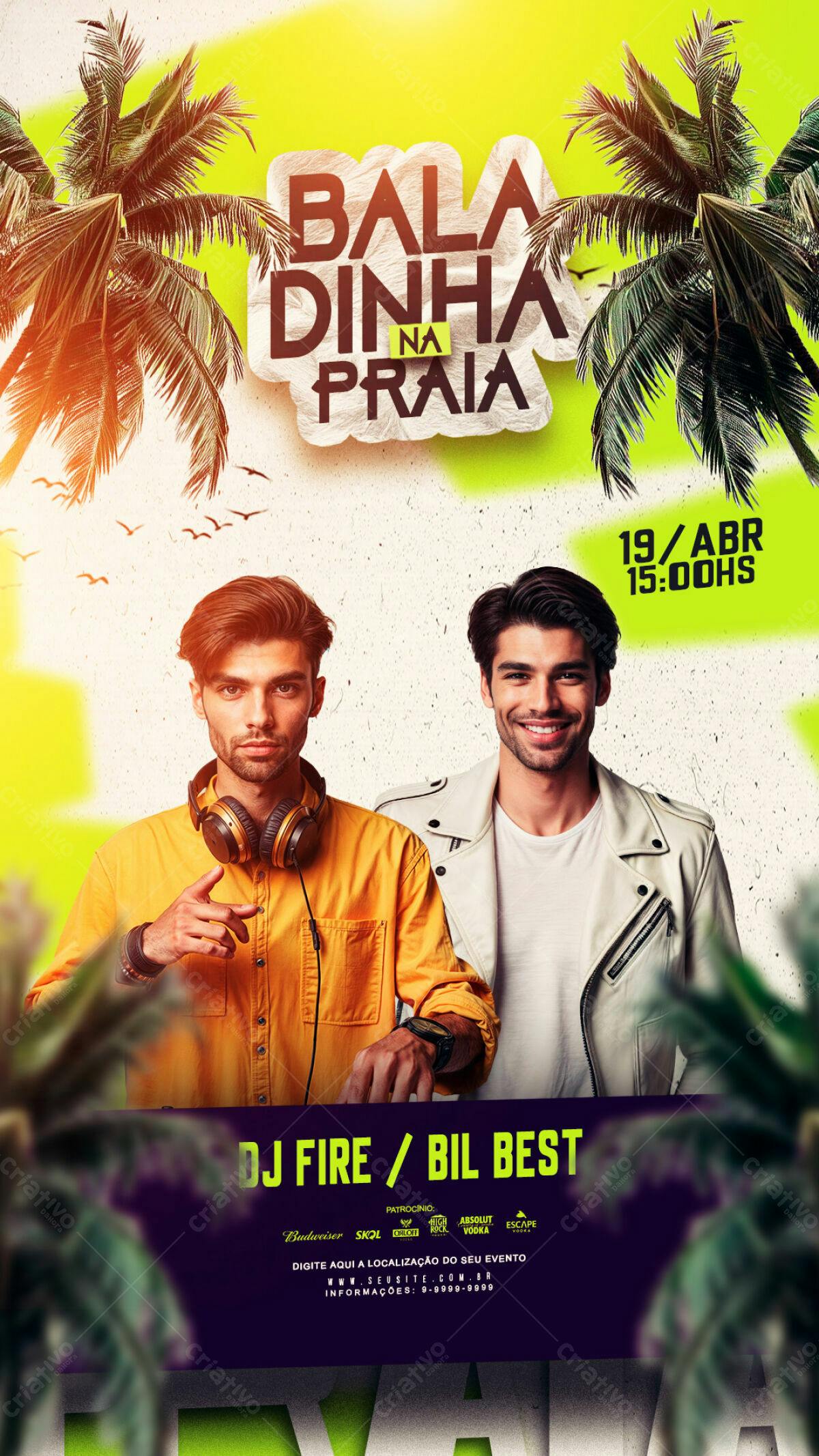 Flyer para Festa na Praia PSD Editável