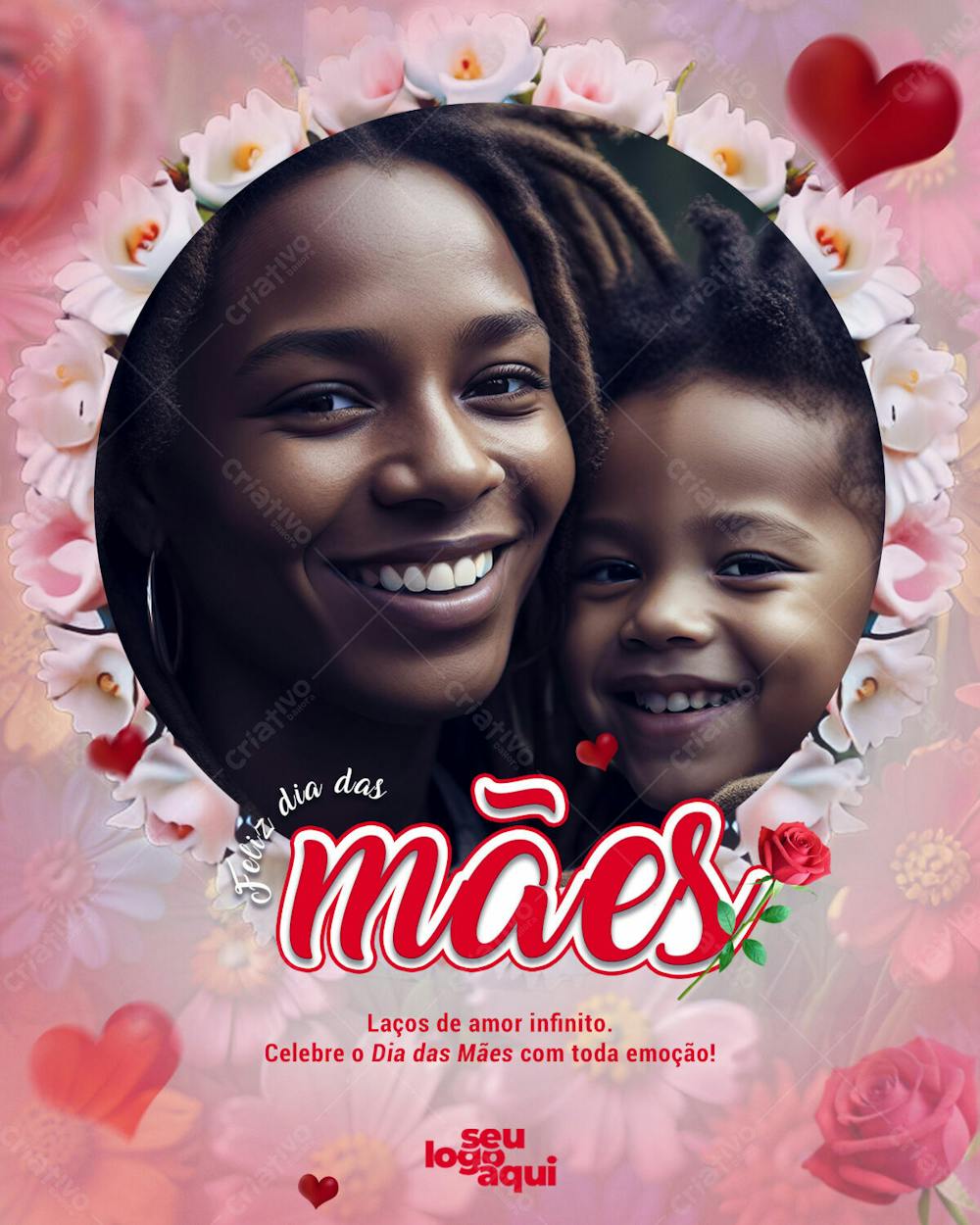 Dia das Mães, arte editável, Mãe, feed, carinho de mãe