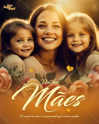 Dia das mães, arte editável, mãe, feed, carinho de mãe