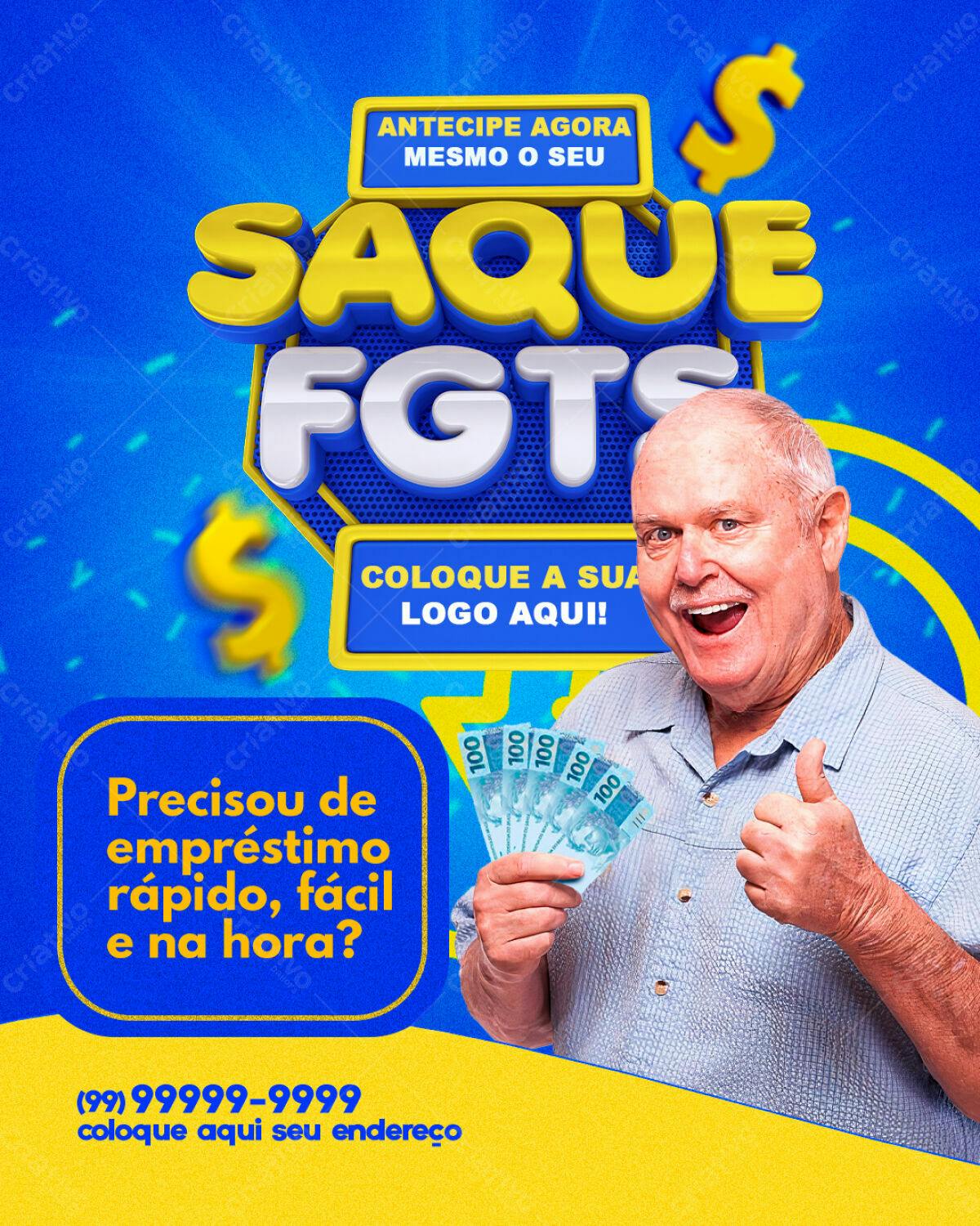 Flyer Saque FGTS PSD Editável