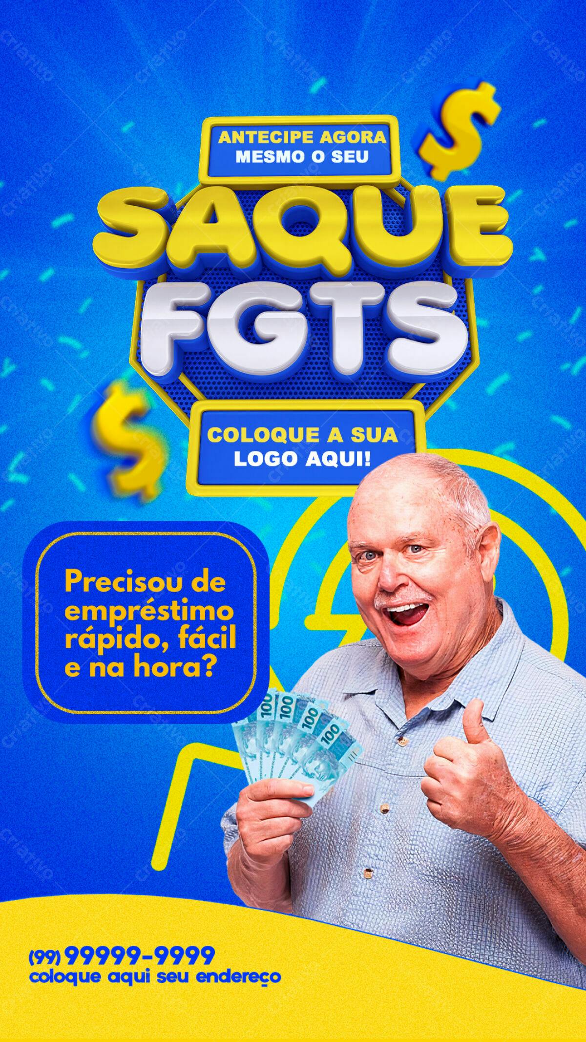 Flyer Saque FGTS PSD Editável