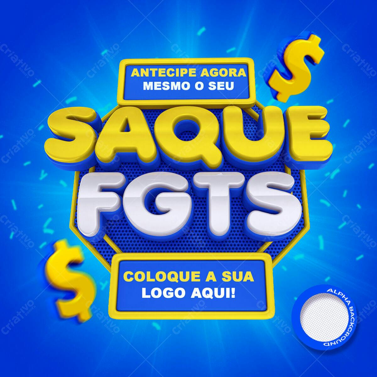 Flyer Saque FGTS PSD Editável
