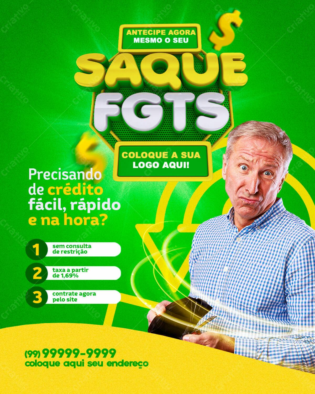 Flyer Saque FGTS PSD Editável