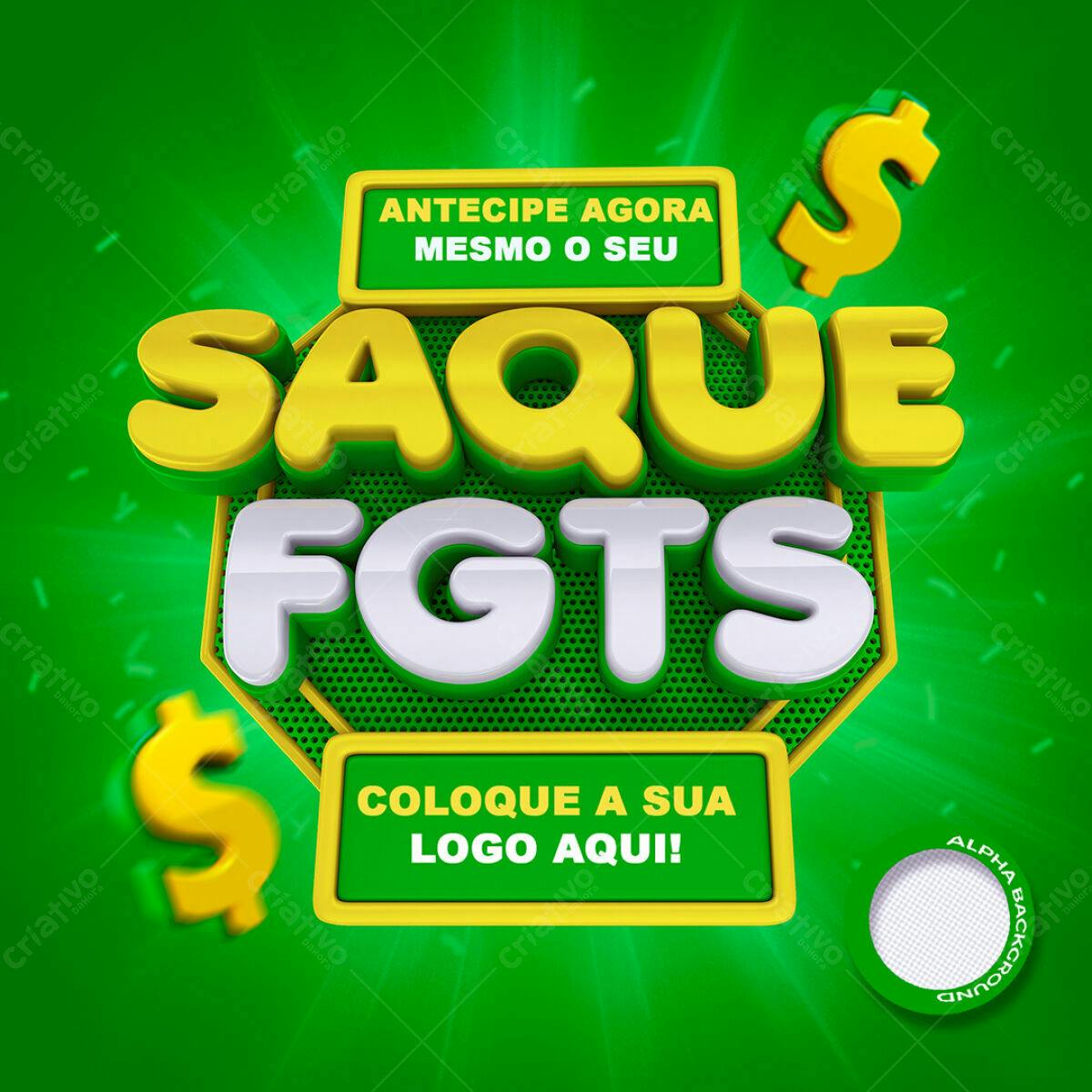 Flyer Saque FGTS PSD Editável