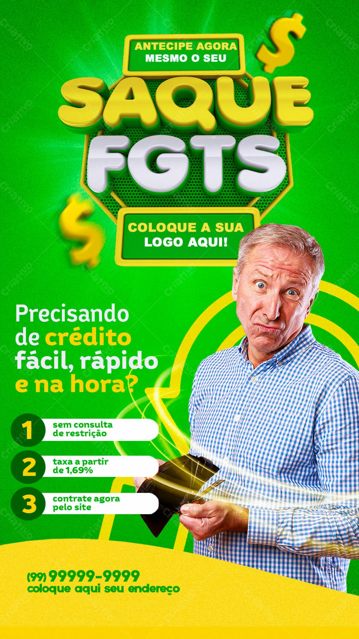 Flyer Empréstimo FGTS PSD Editável