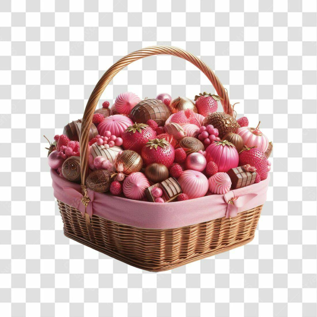Cesta de Doces Dia dos Namorados PNG com fundo transparente