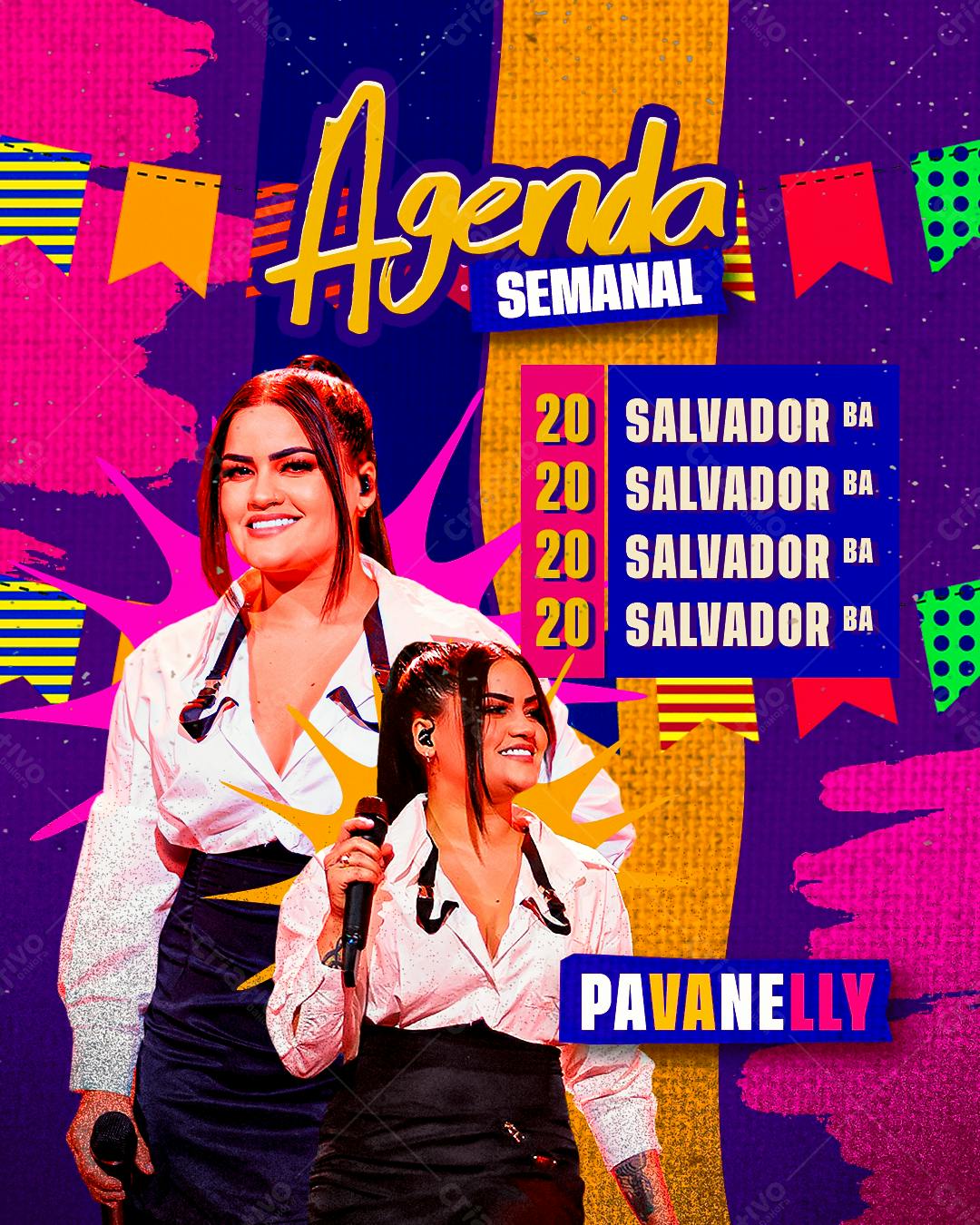 Flyer Agenda Semanal Pavanelli PSD Editável