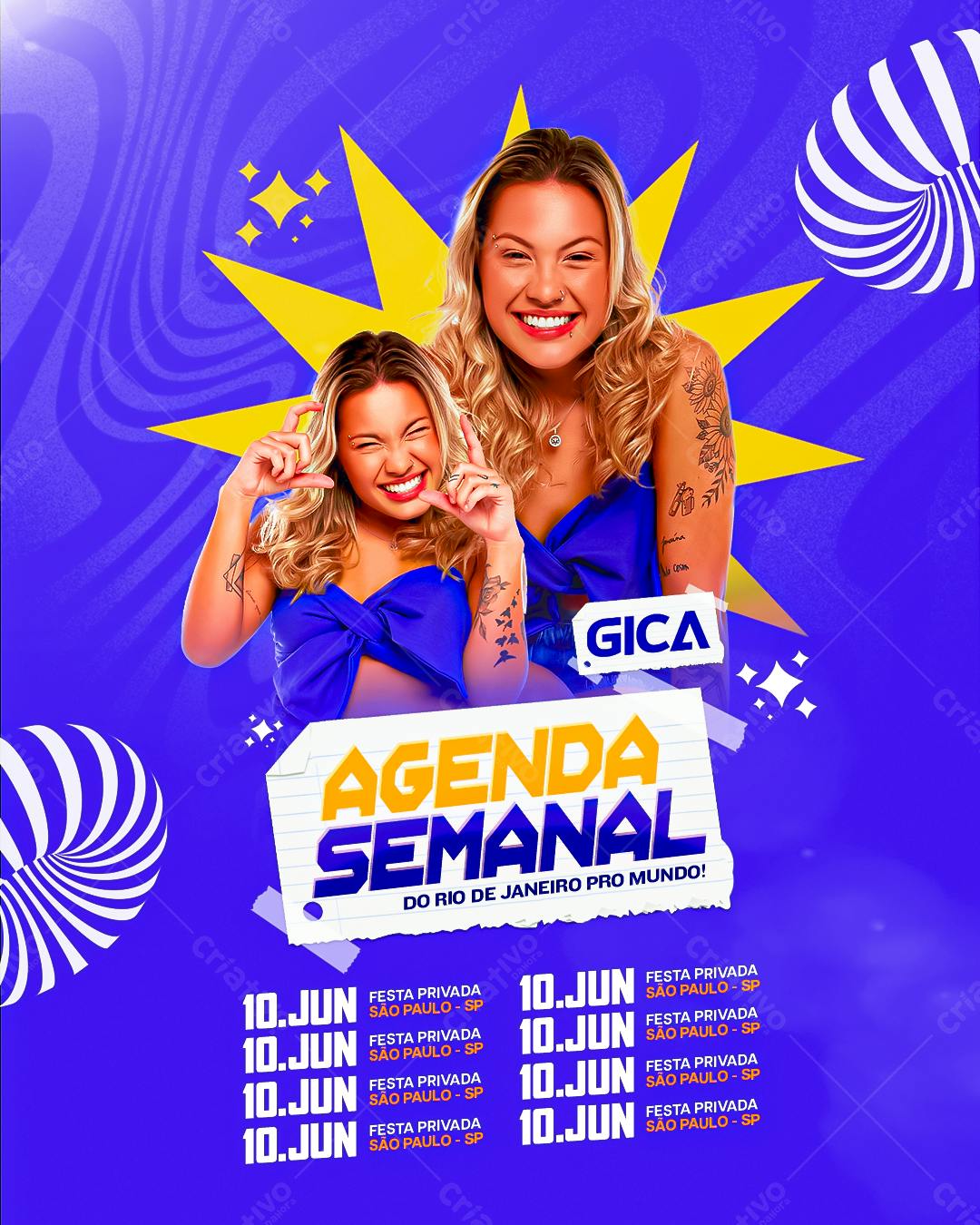 Flyer Agenda Semanal Gica PSD Editável