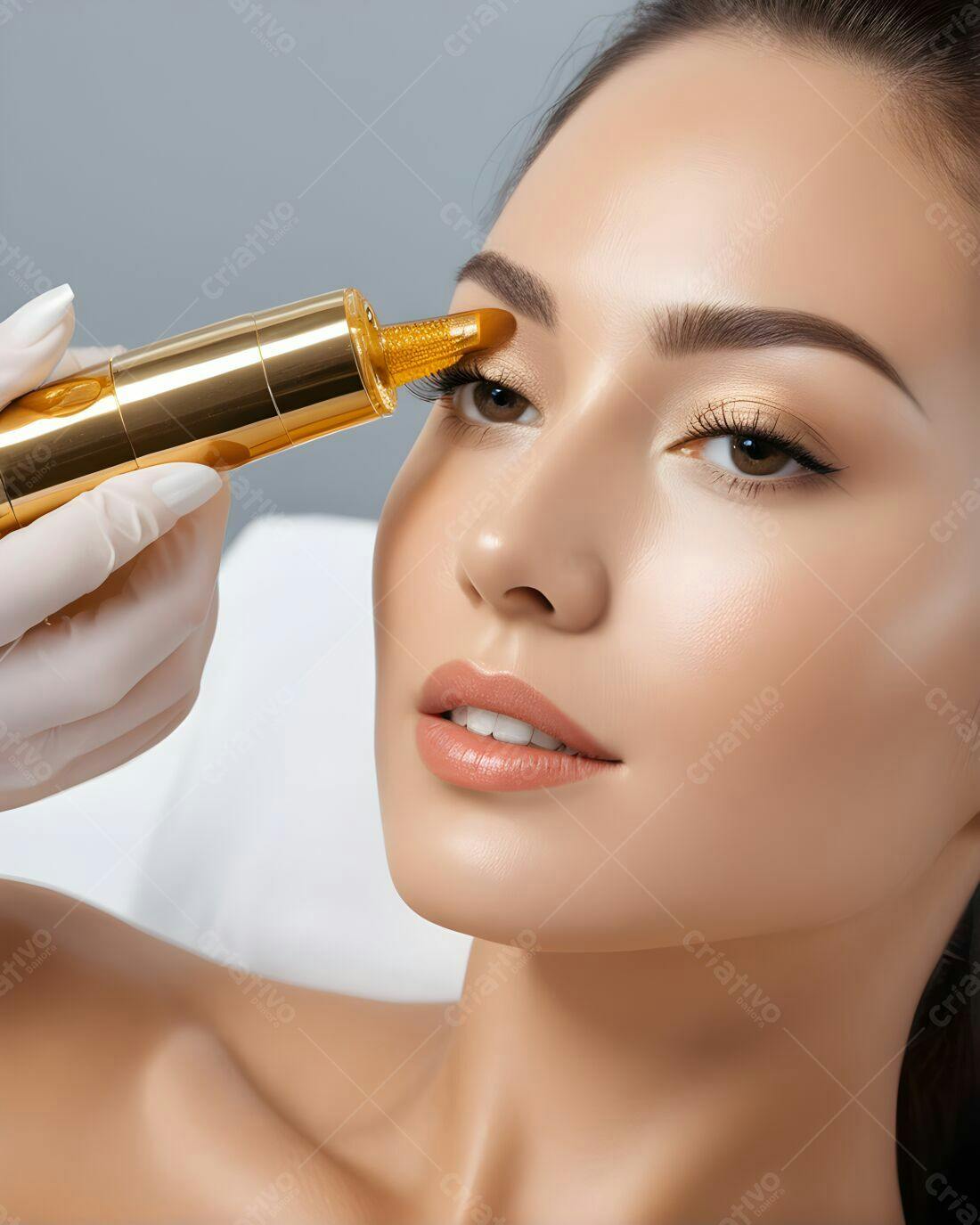 Tratamento estético facial mulher jovem