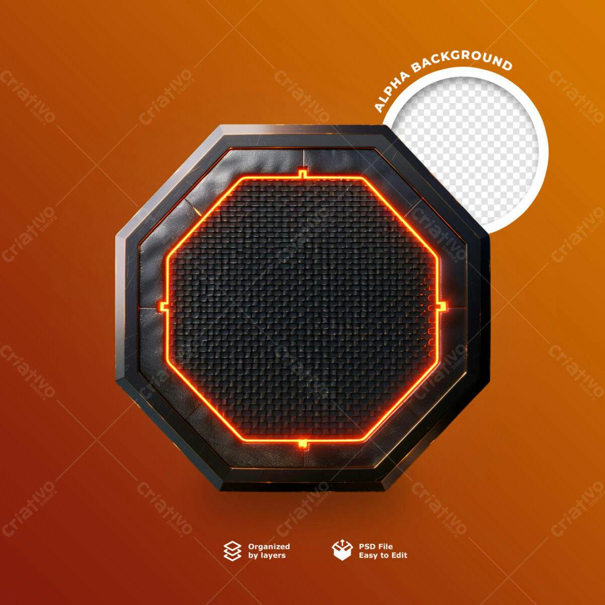 Moldura Octagonal para Mockup PSD Editável