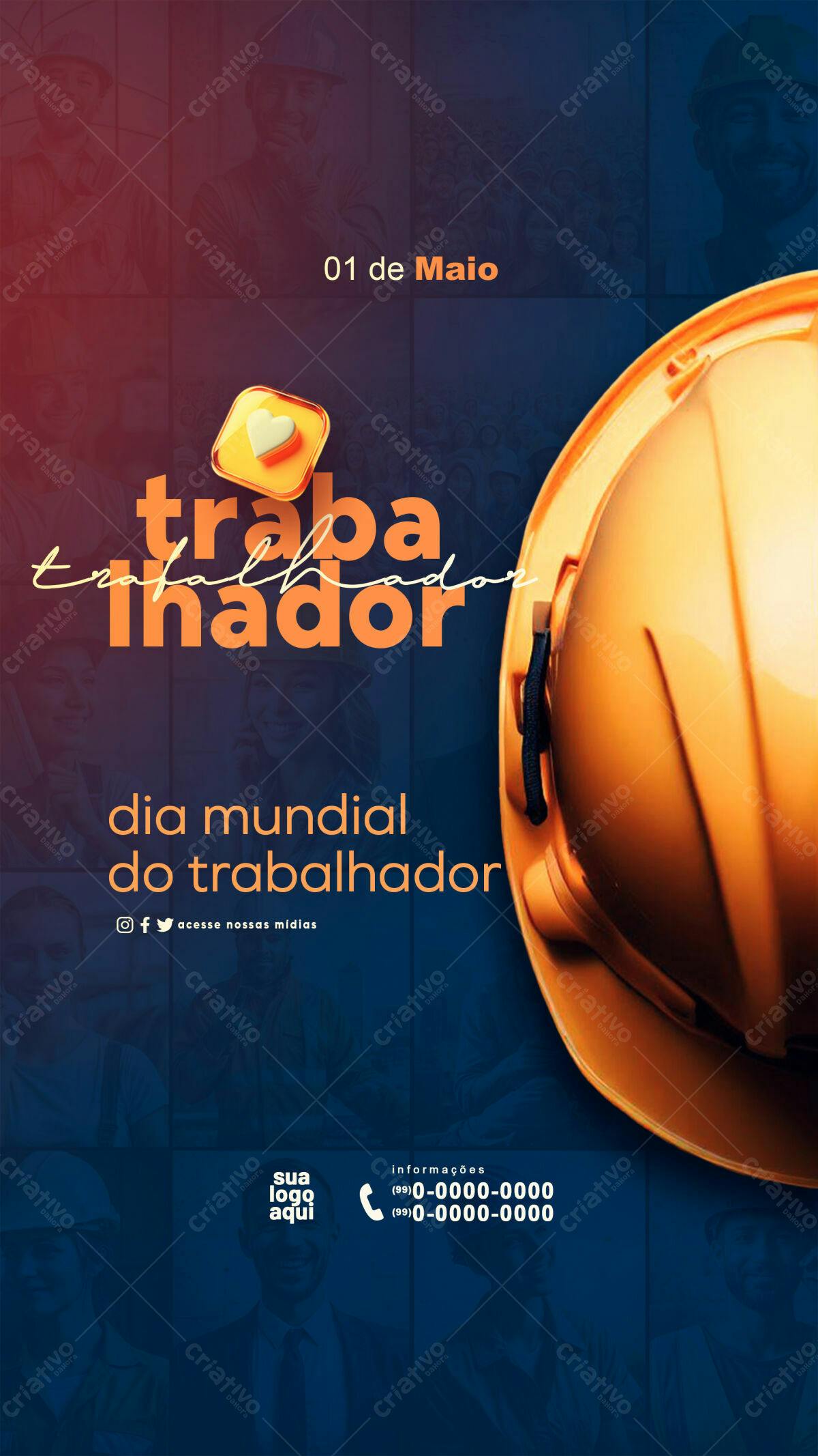 Flyer Dia do Trabalhador PSD Editável
