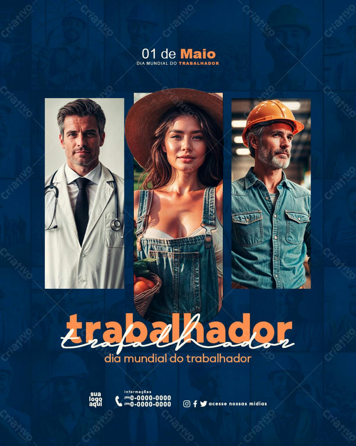 Flyer Dia do Trabalhador PSD Editável