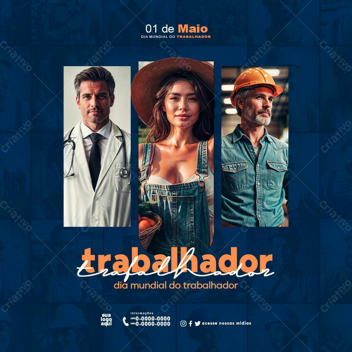 Flyer Dia do Trabalhador PSD Editável