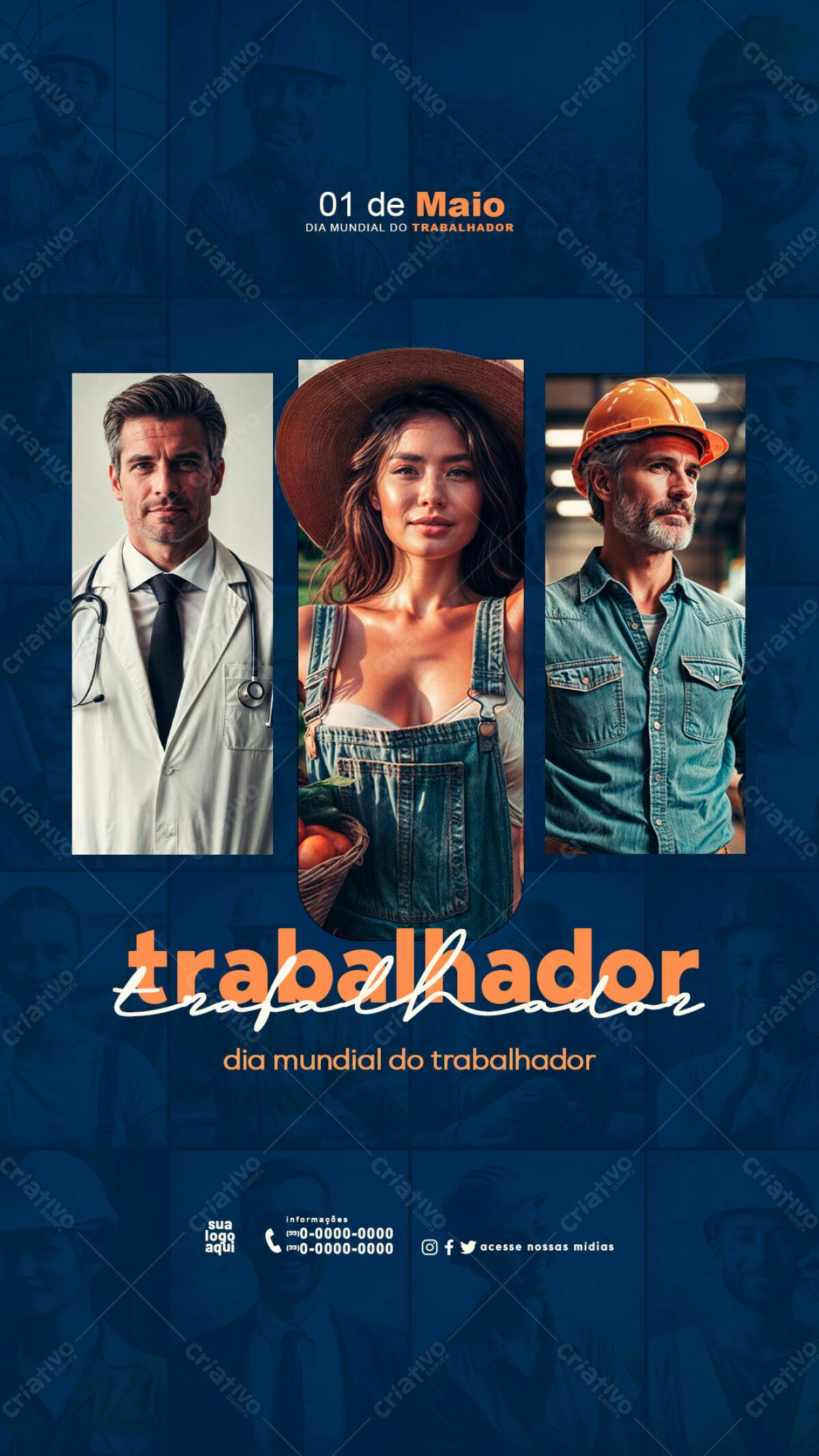 Flyer Dia do Trabalhador PSD Editável