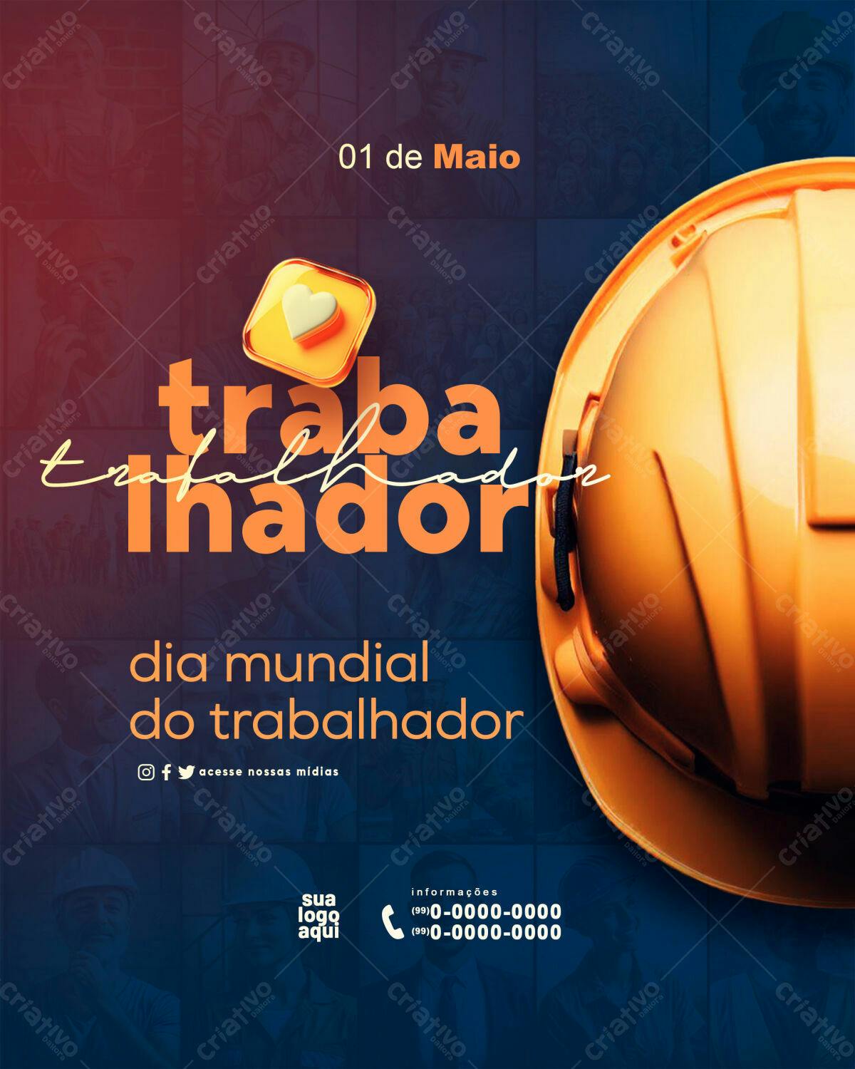 Flyer Dia do Trabalhador PSD Editável