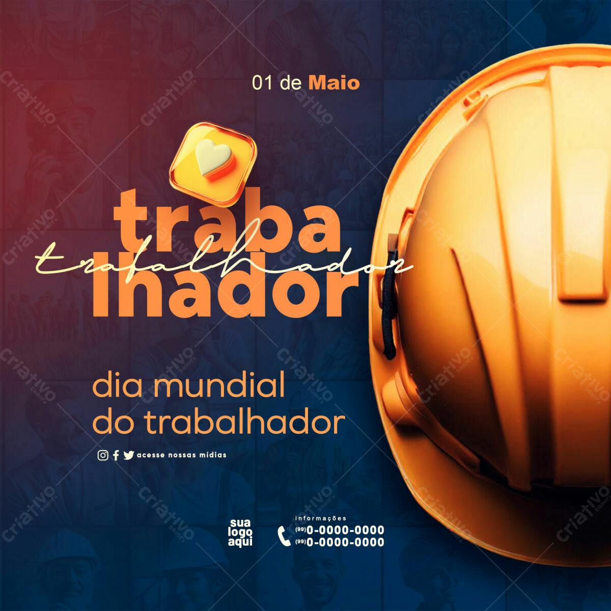 Flyer Dia do Trabalhador PSD Editável