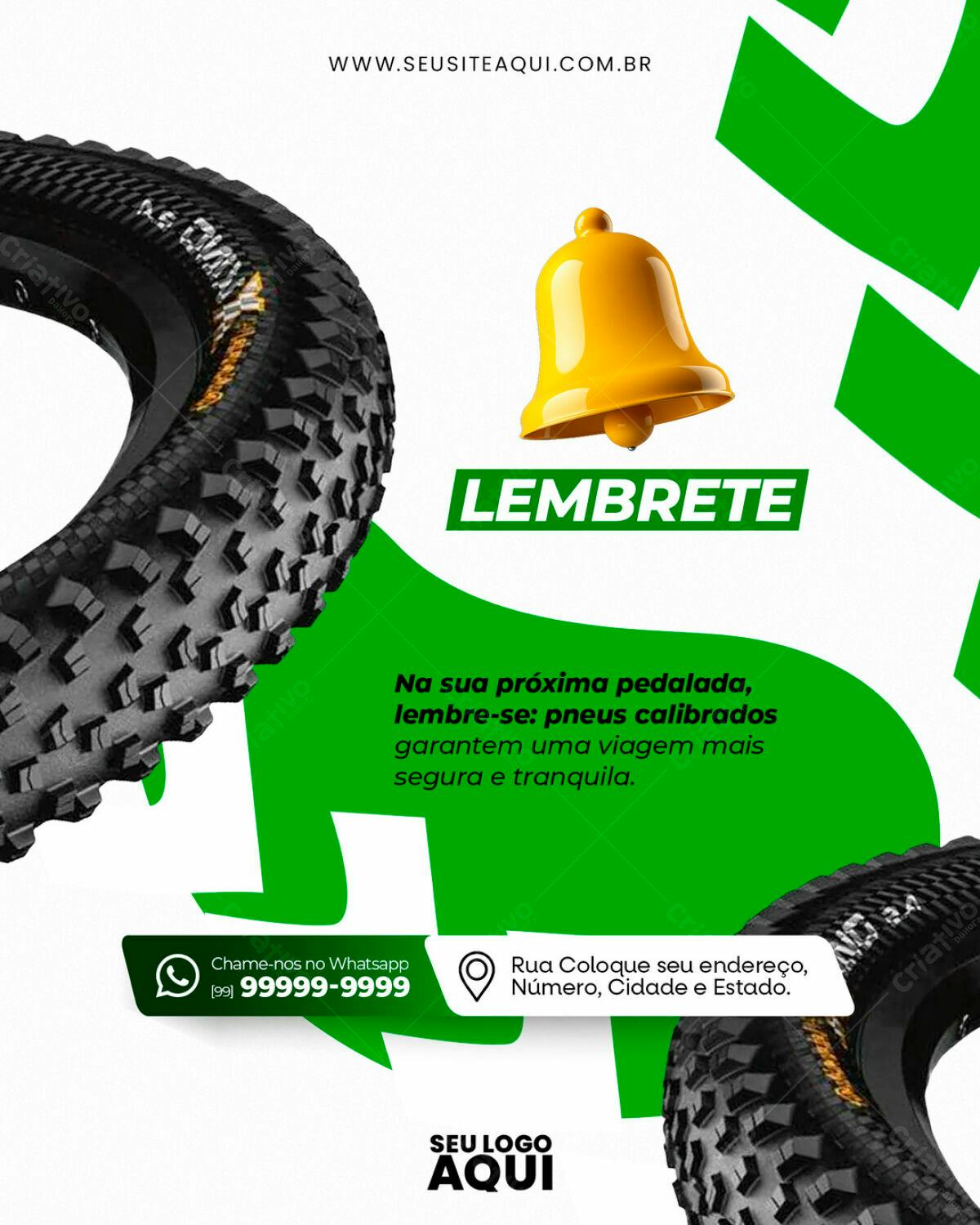 Flyer para Lembrete de Segurança em Pedaladas PSD Editável