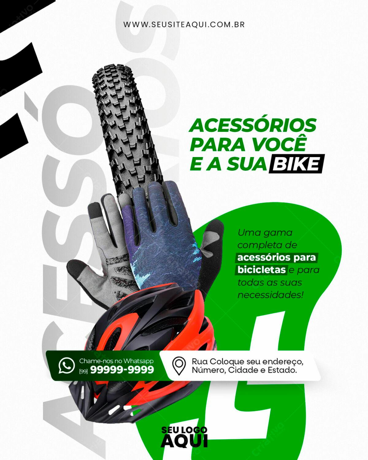 Flyer para Loja de Acessórios de Bicicleta PSD Editável