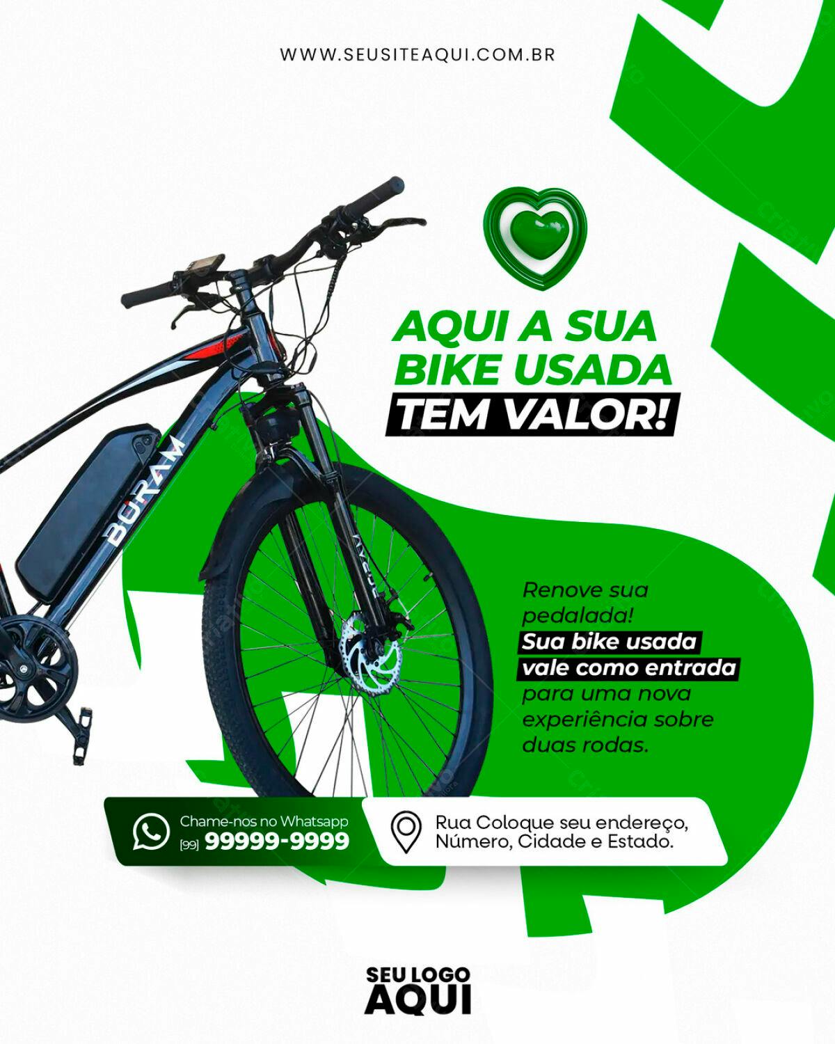 Flyer para Troca de Bike Usada PSD Editável