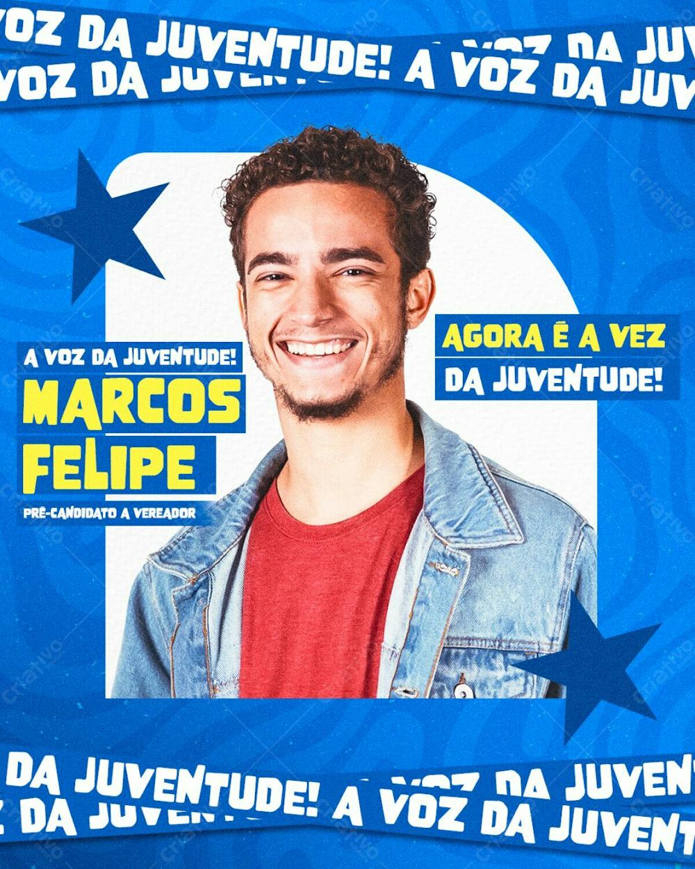 Arte Social Media Candidato Jovem Eleições Jovem