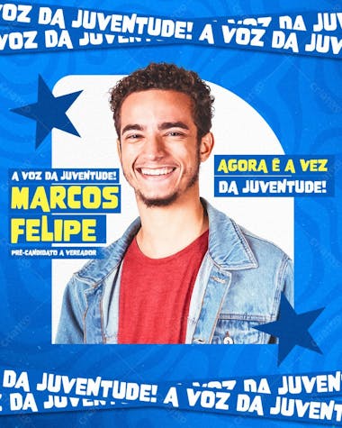 Arte social media candidato jovem eleições jovem