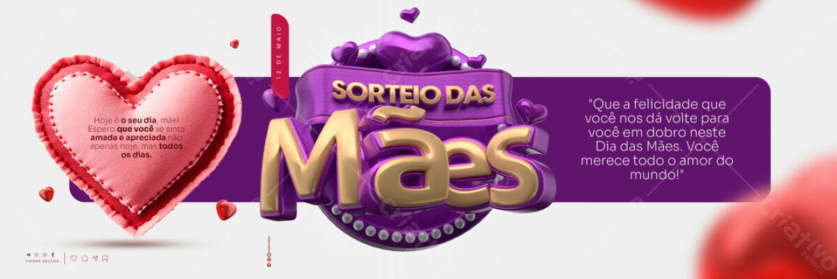 Banner Dia das Mães com Sorteio PSD Editável