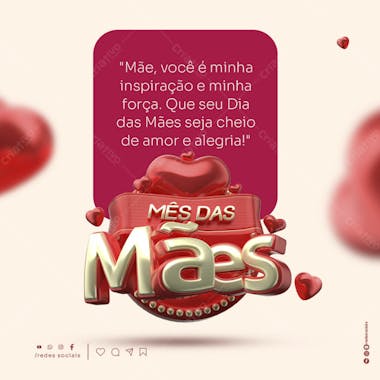 Social media mês da mães