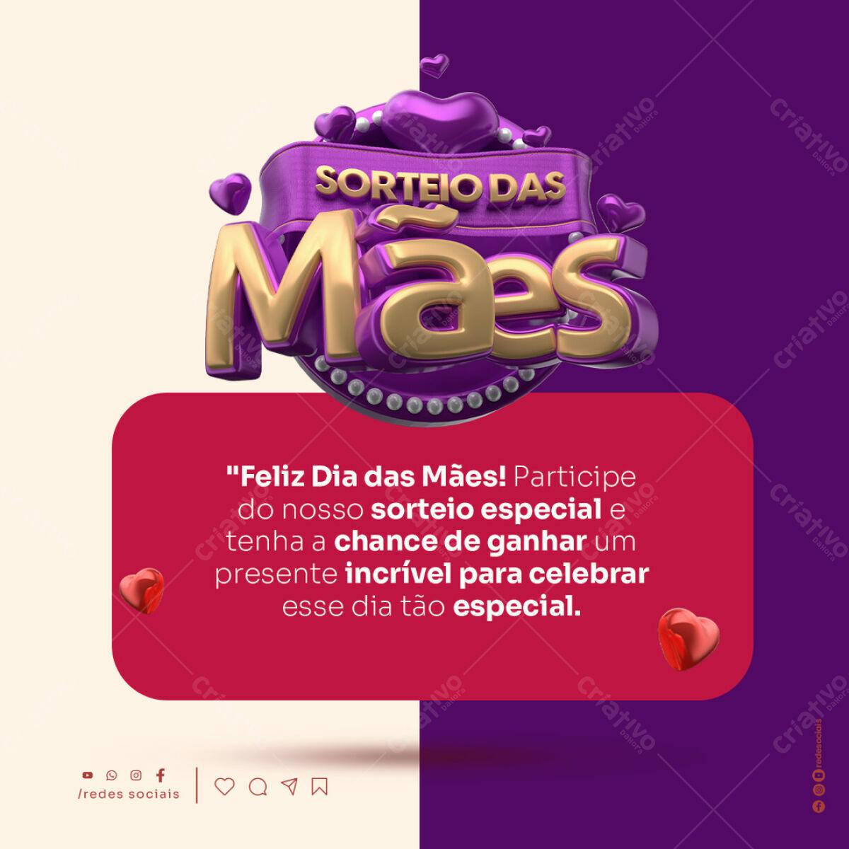 Flyer Dia das Mães com Sorteio PSD Editável