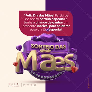 Social media mês da mães