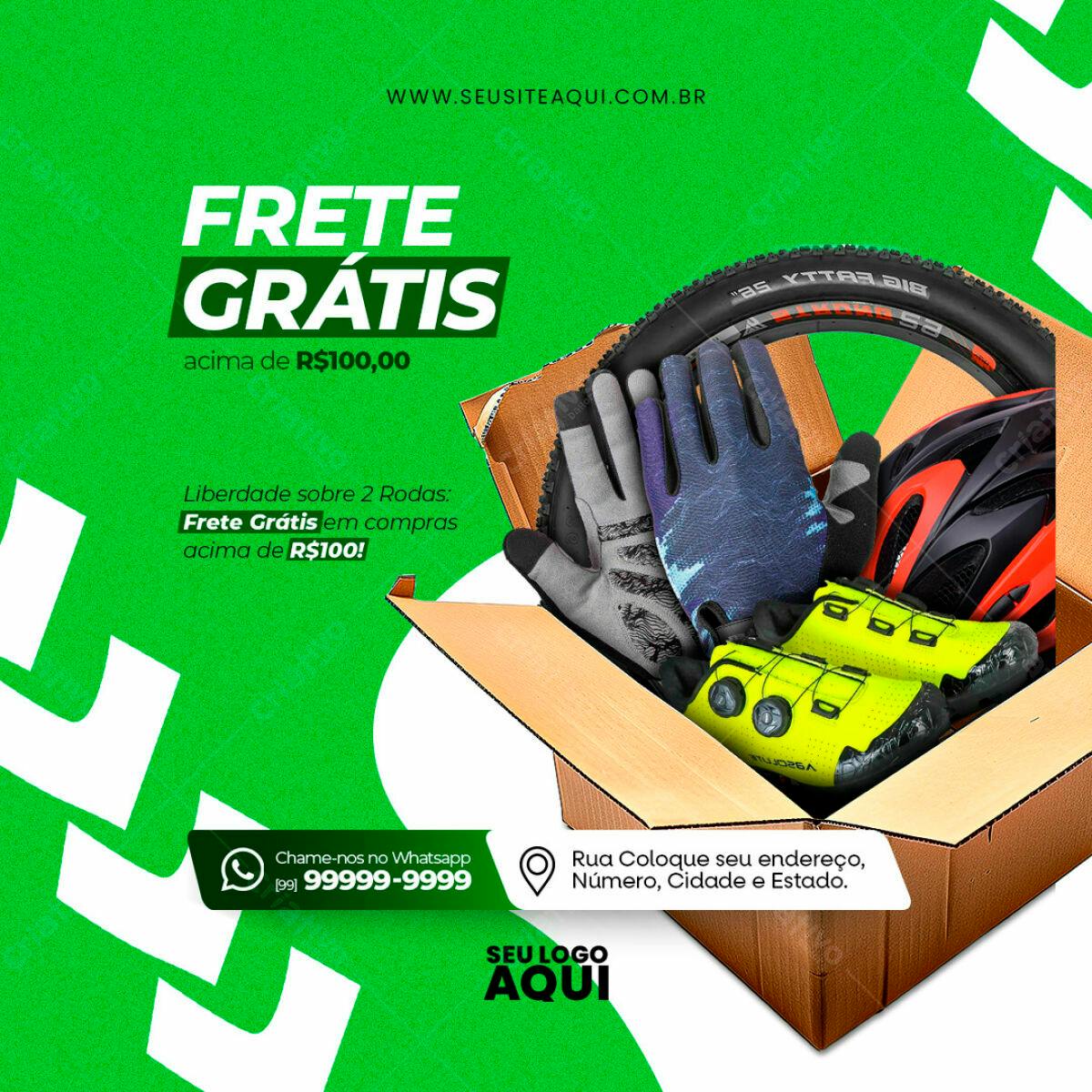 Postagem Frete Grátis para E-commerce de Ciclismo PSD Editável