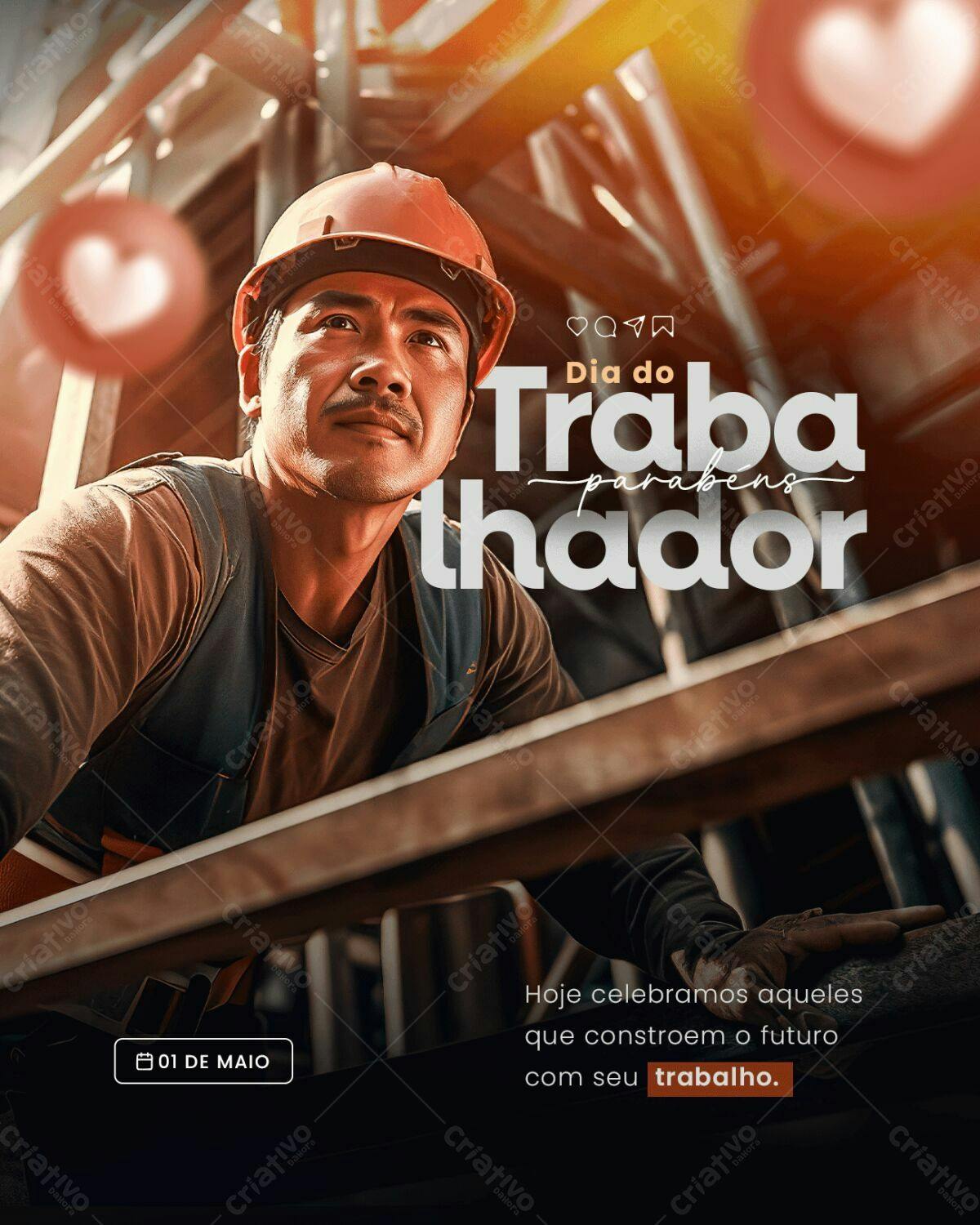Postagem Dia do Trabalhador PSD Editável