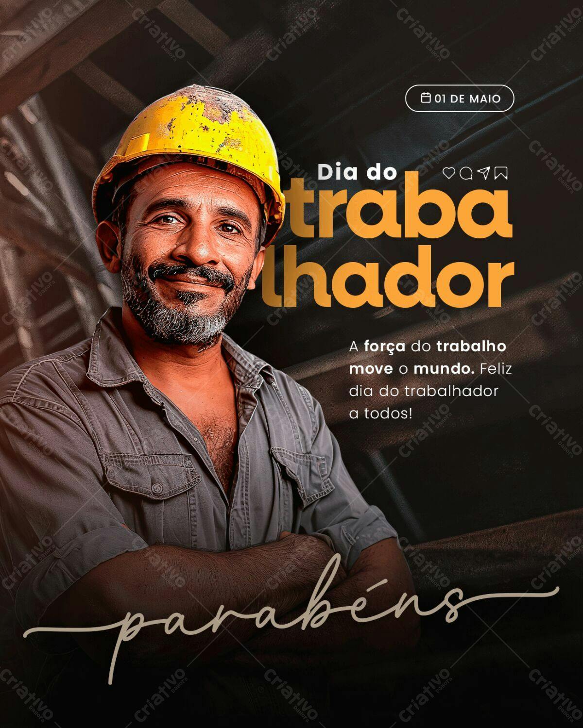 Flyer Dia do Trabalhador PSD Editável