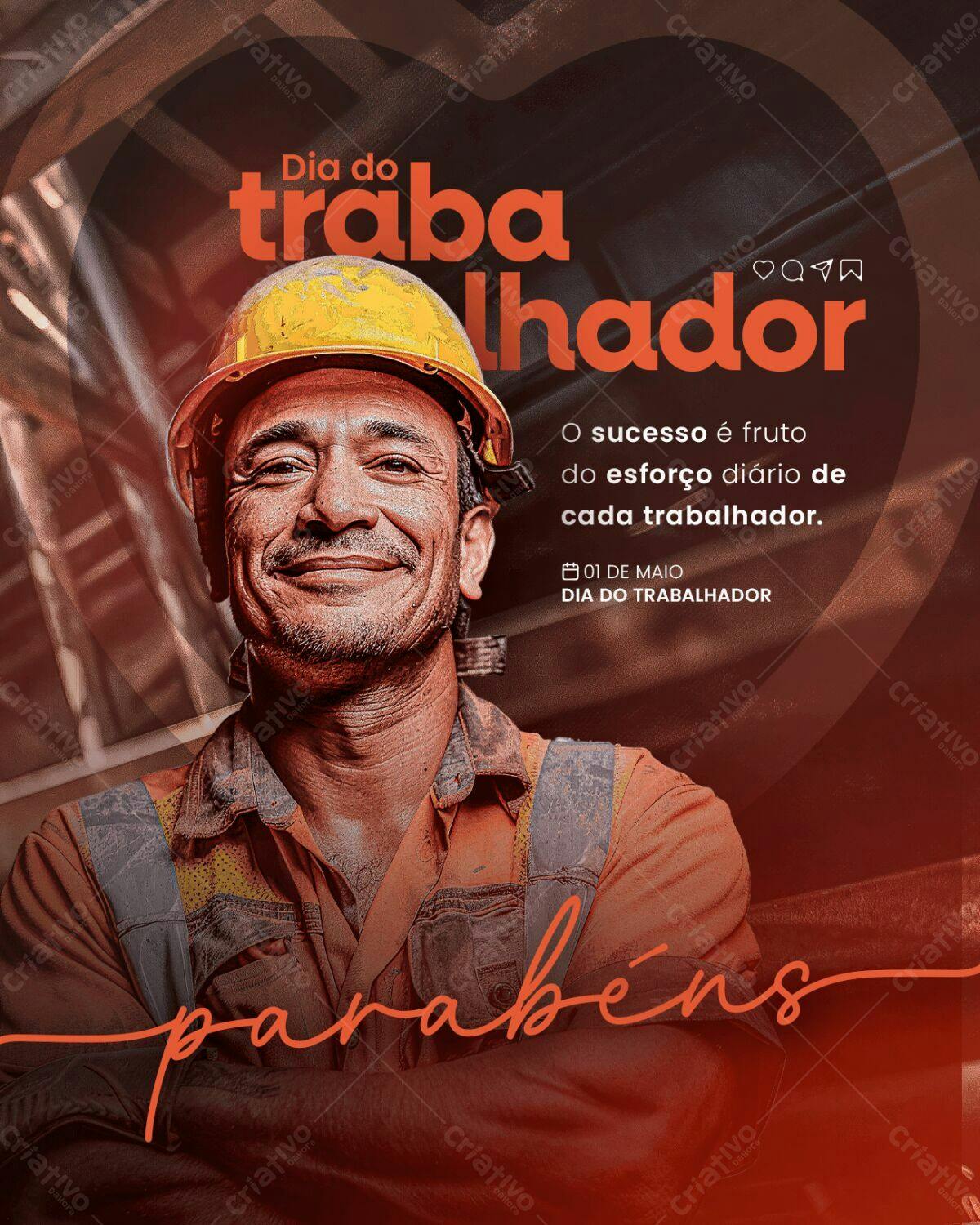 Post para Dia do Trabalhador PSD Editável