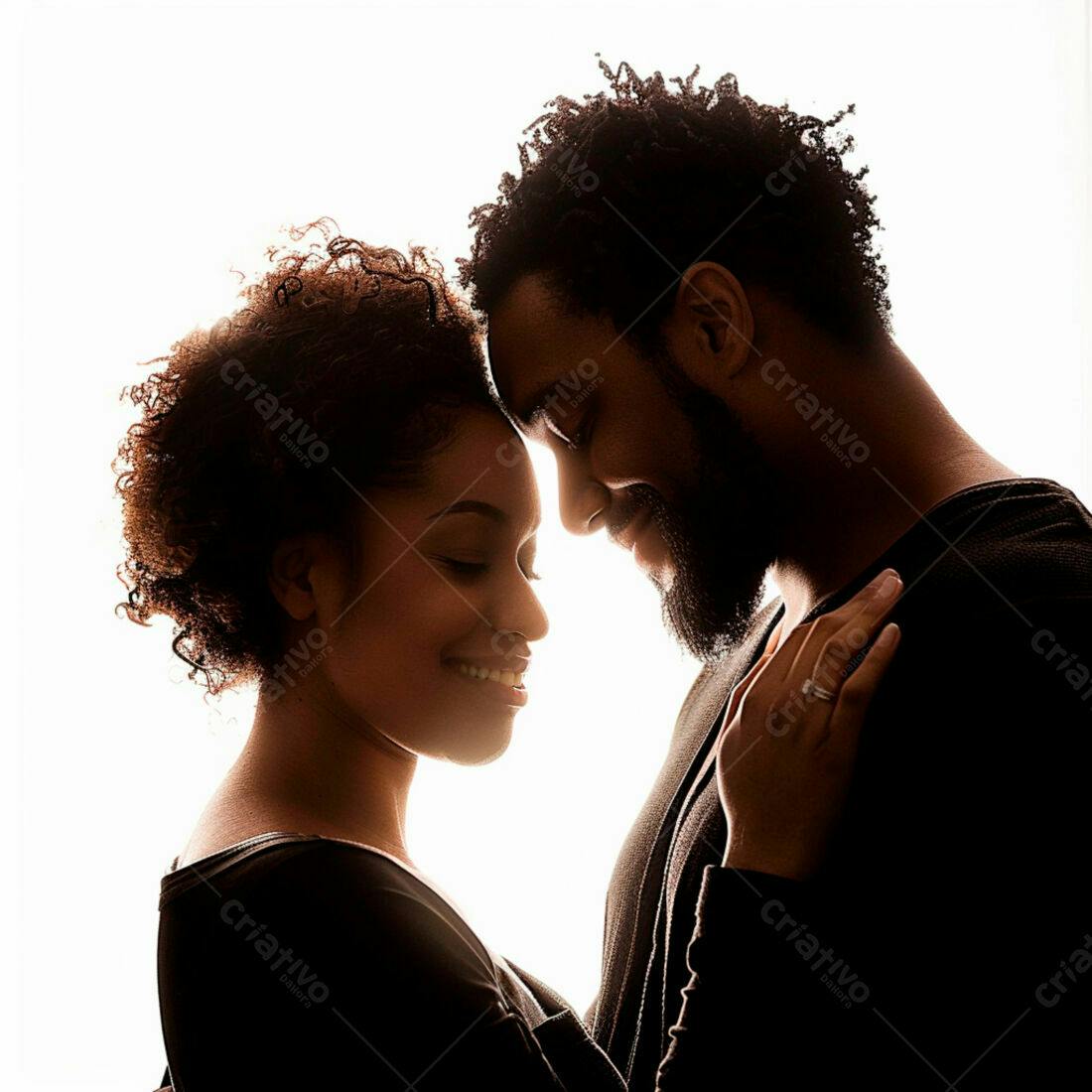 Casal Afrodescendente em Abraço Íntimo