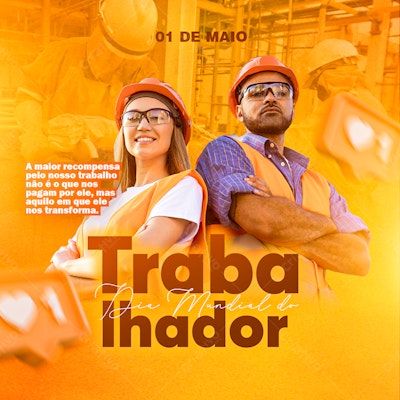 Post para Dia do Trabalhador PSD Editável