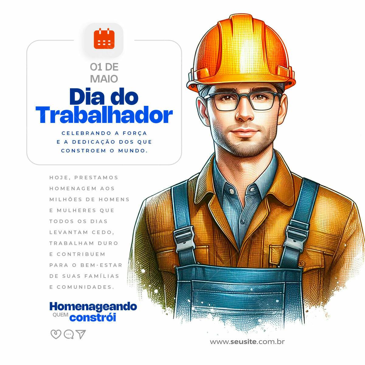 Postagem Dia do Trabalhador PSD Editável